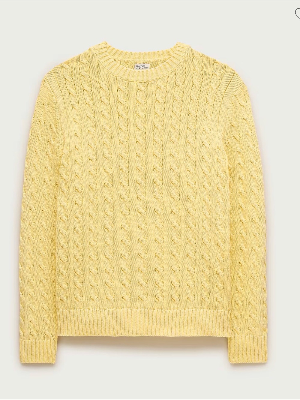 NWT JCREW Men's Cable-Knit Crewneck Sweater - Yellow - Picture 3 of 3